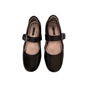 ECCO Womens 36 US 6 Black Leather Mary Jane Comfort Walking Shoes Buckle Strap